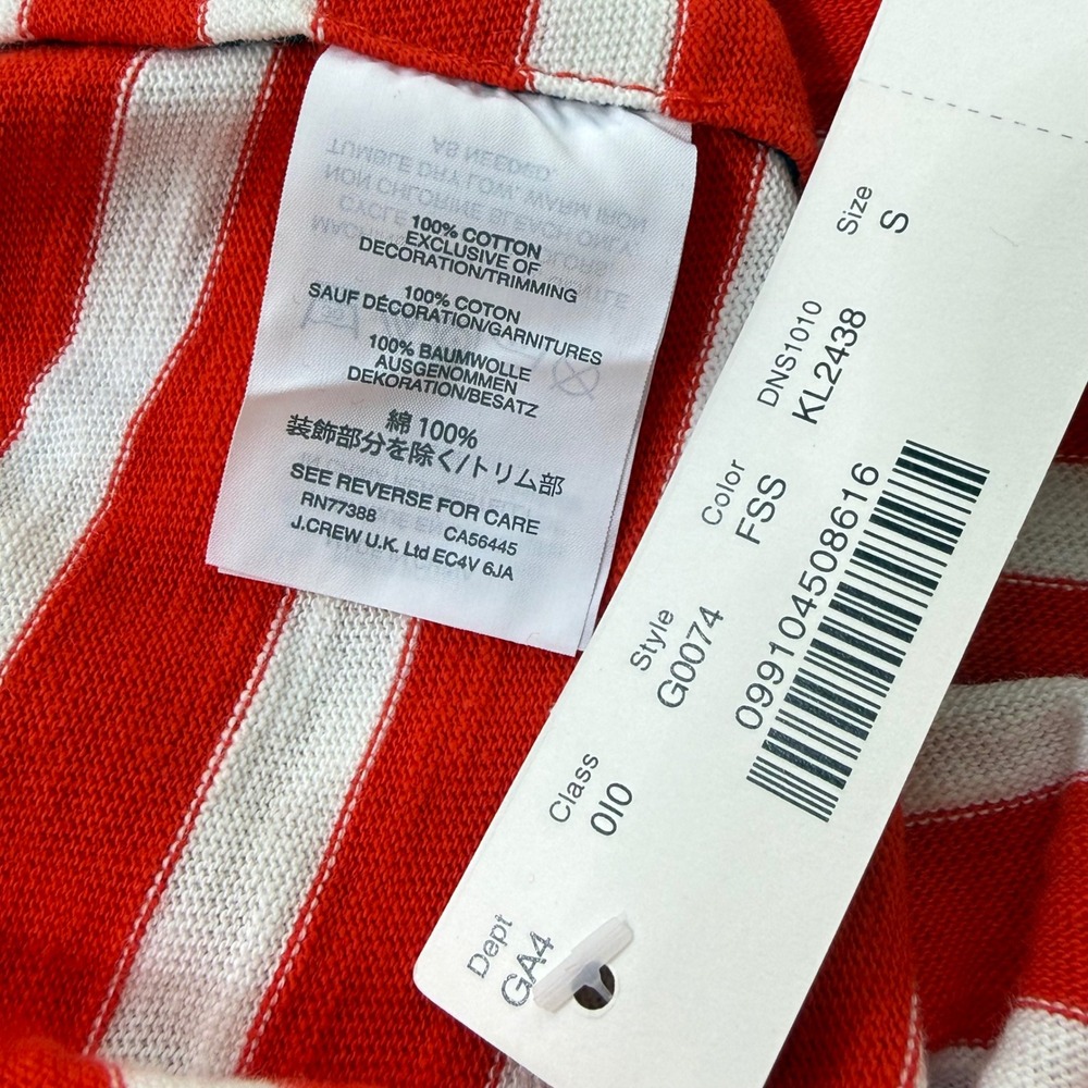 J.Crew Striped Knit T-Shirt Dress Small Red White Blue - Picture 8 of 9